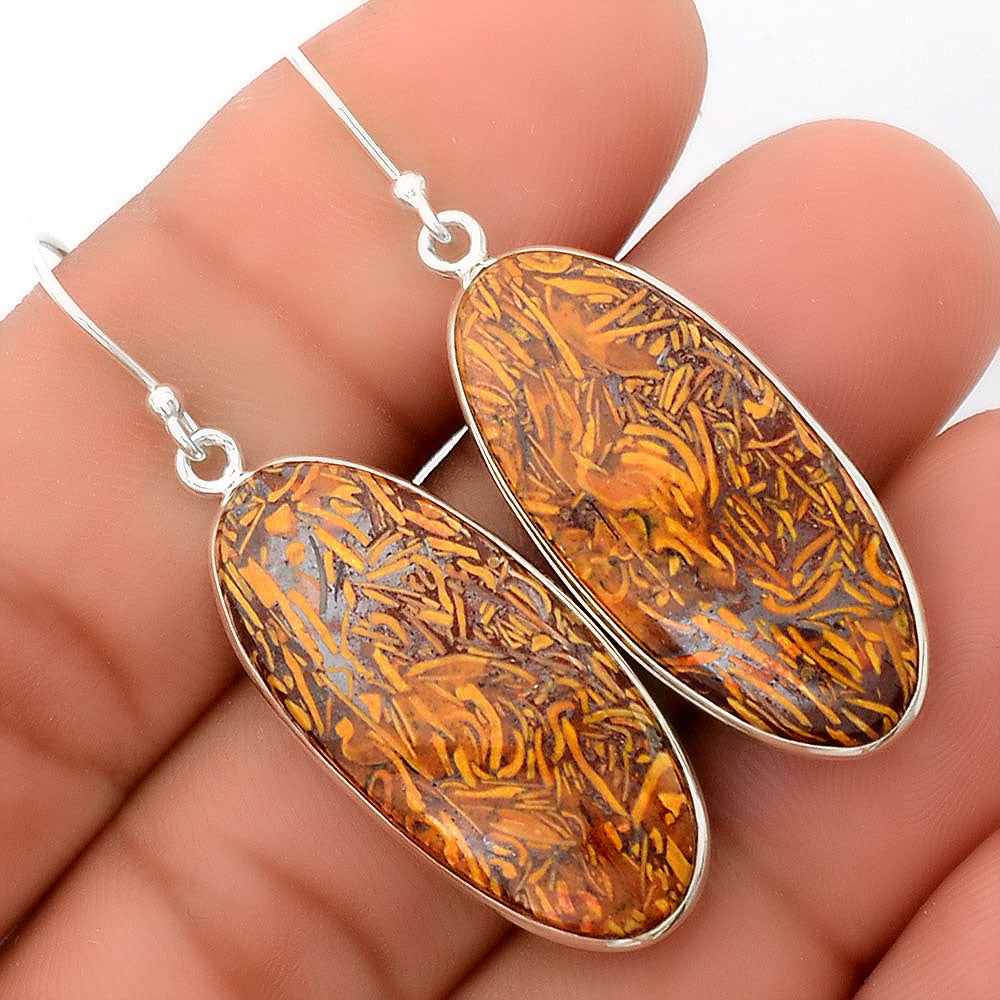 Natural Coquina Fossil Jasper India Earrings E-1001 SDE87862-0