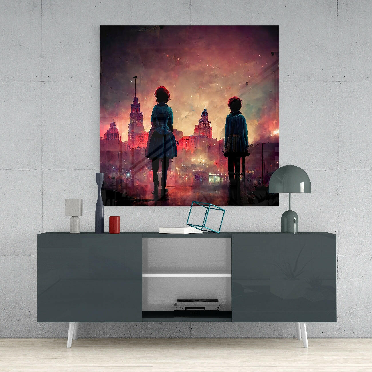 The City was Sad Glass Wall Art  || Designer Collection