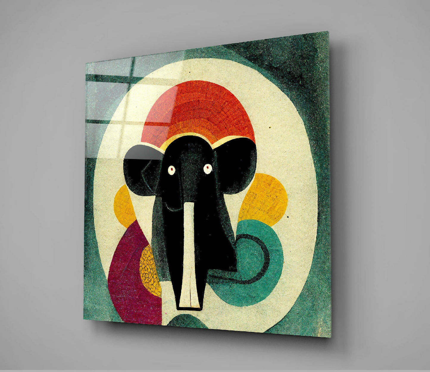 Wassily's Elephant Glass Wall Art  || Designer Collection