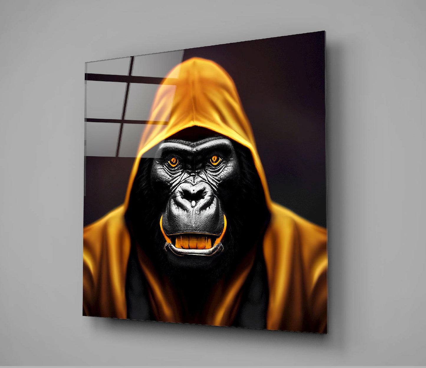 Angry Smile Glass Wall Art  || Designers Collection