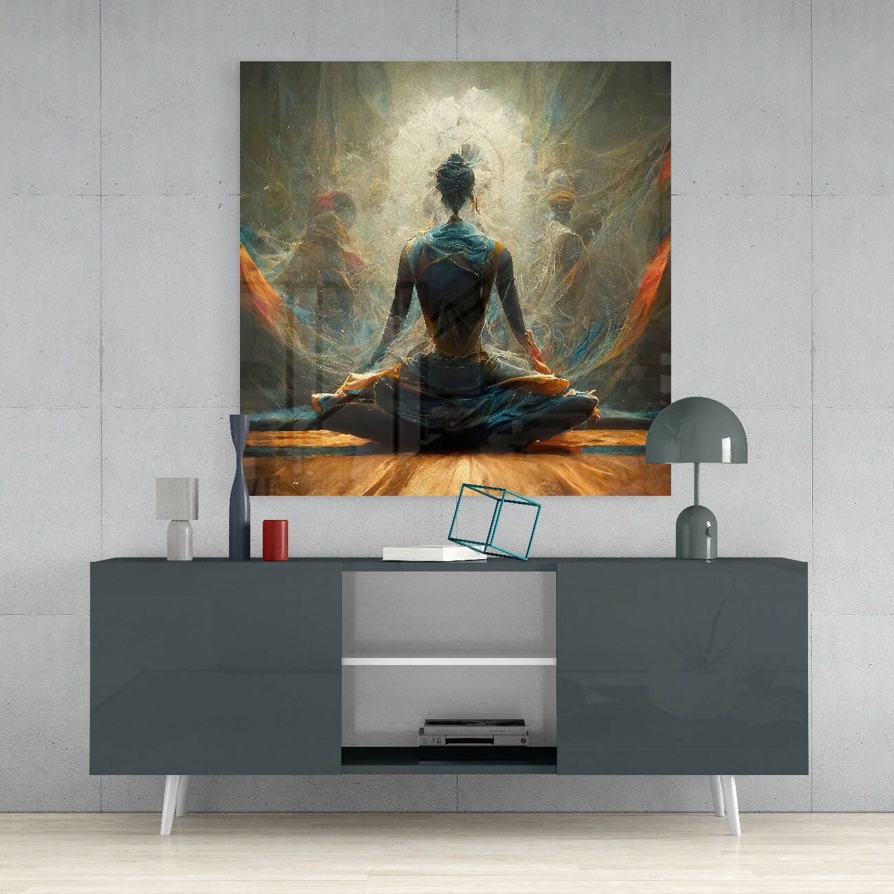 Meditation Glass Wall Art  || Designer Collection
