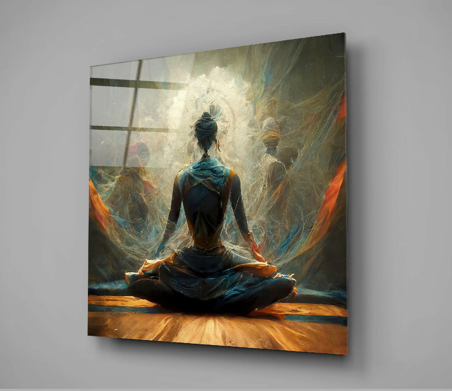 Meditation Glass Wall Art  || Designer Collection