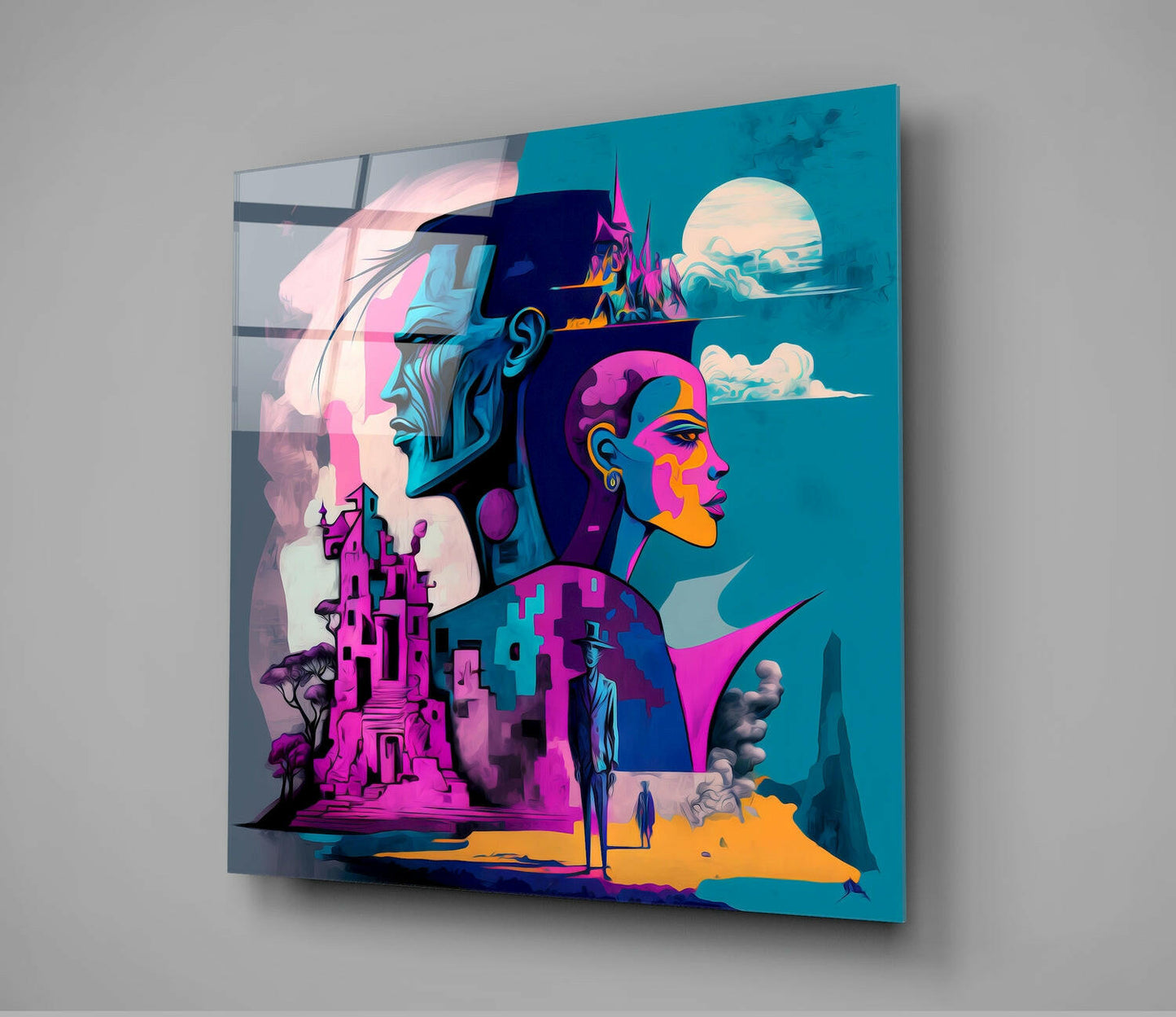 Picasso's Mind Glass Wall Art  || Designer Collection
