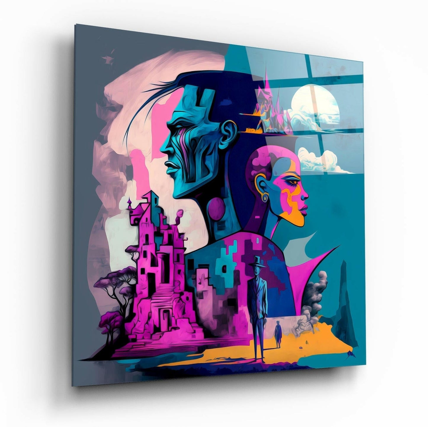 Picasso's Mind Glass Wall Art  || Designer Collection