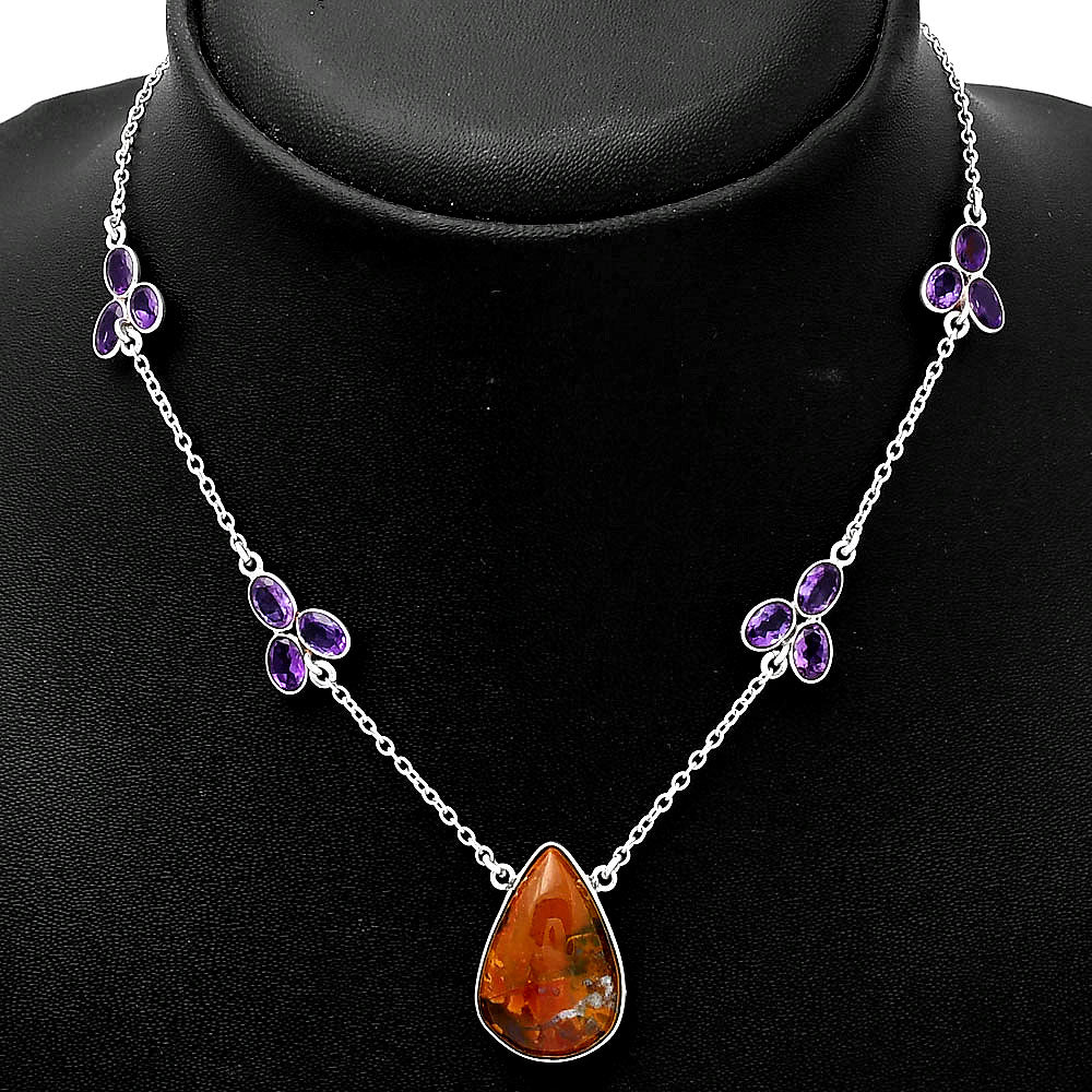 Rare Cady Mountain Agate & Amethyst Necklace N-1004 SDN1516-1