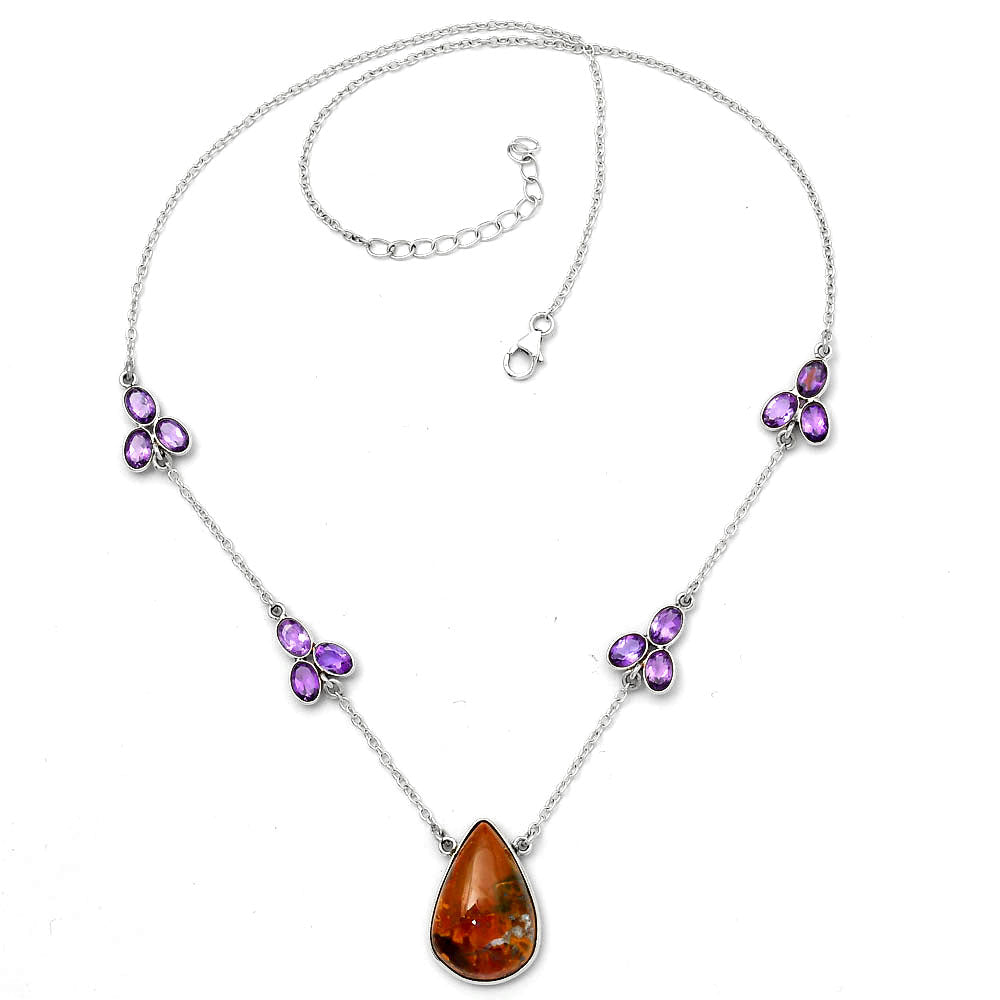 Rare Cady Mountain Agate & Amethyst Necklace N-1004 SDN1516-3