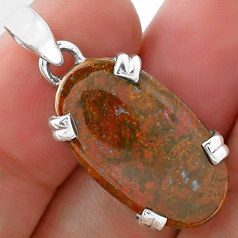 Natural Red Moss Agate Pendant P-1332 SDP101740-0
