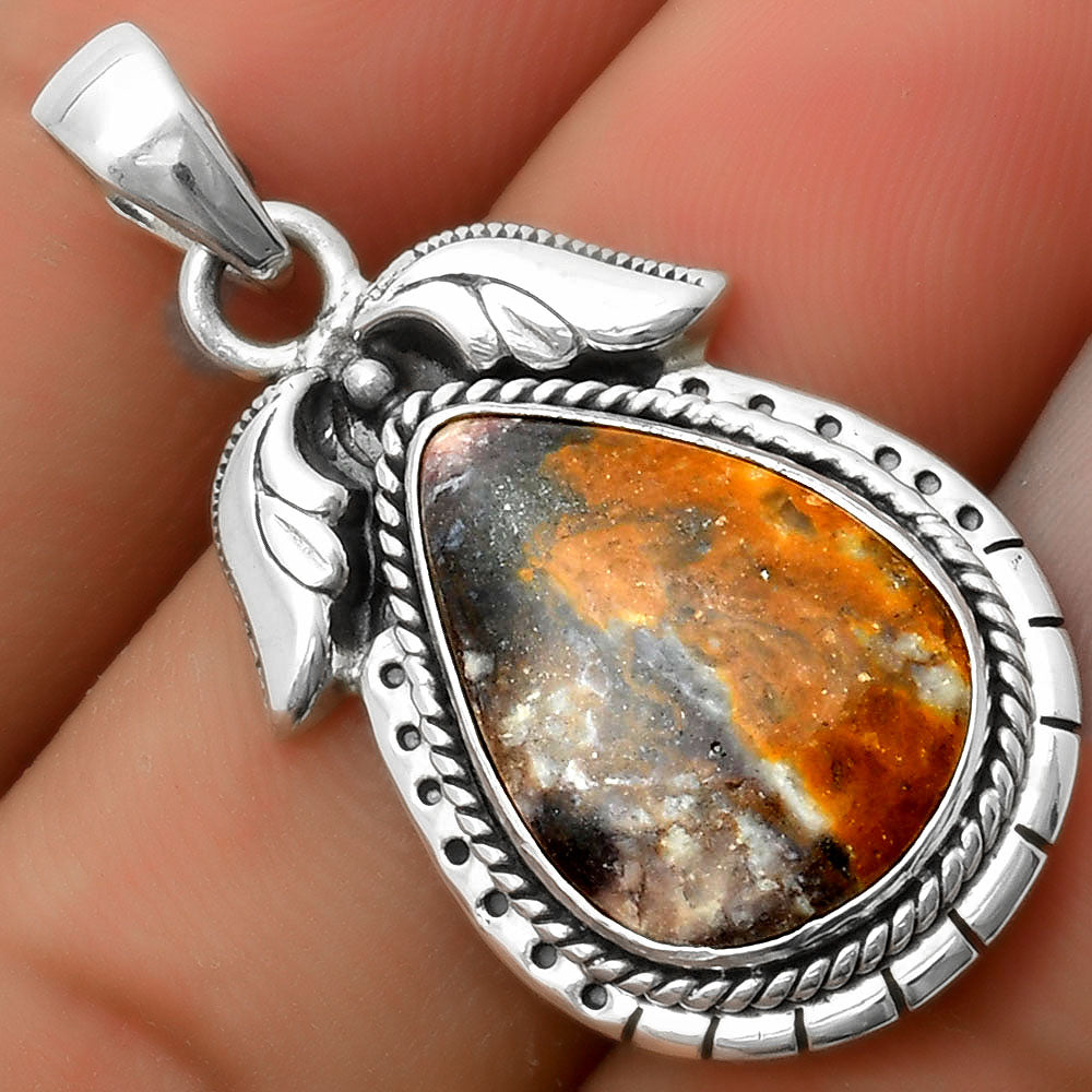 Natural Indian Blanket Jasper Pendant P-1567 SDP114599-0