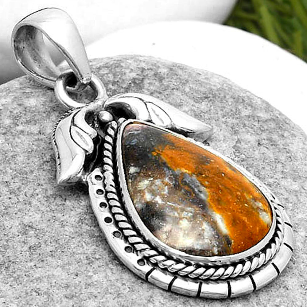 Natural Indian Blanket Jasper Pendant P-1567 SDP114599-2