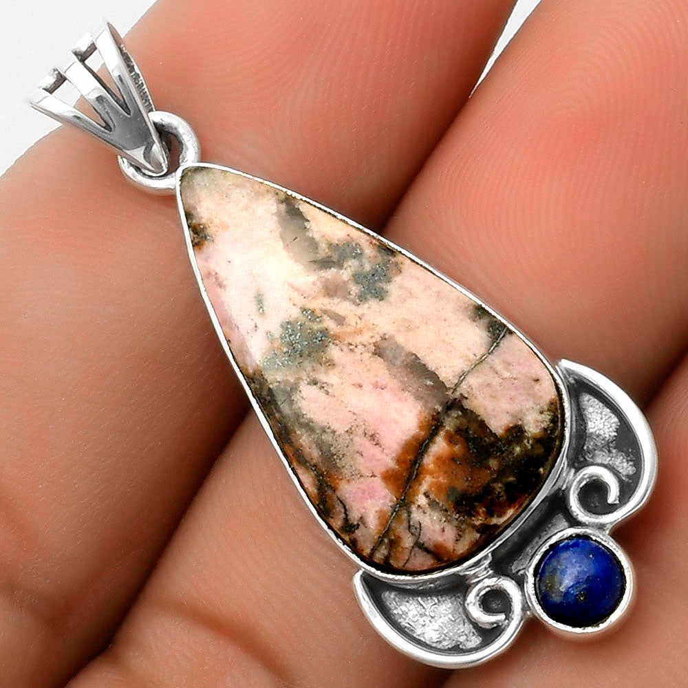 Natural Rhodonite & Lapis Pendant P-1029 SDP116962-0
