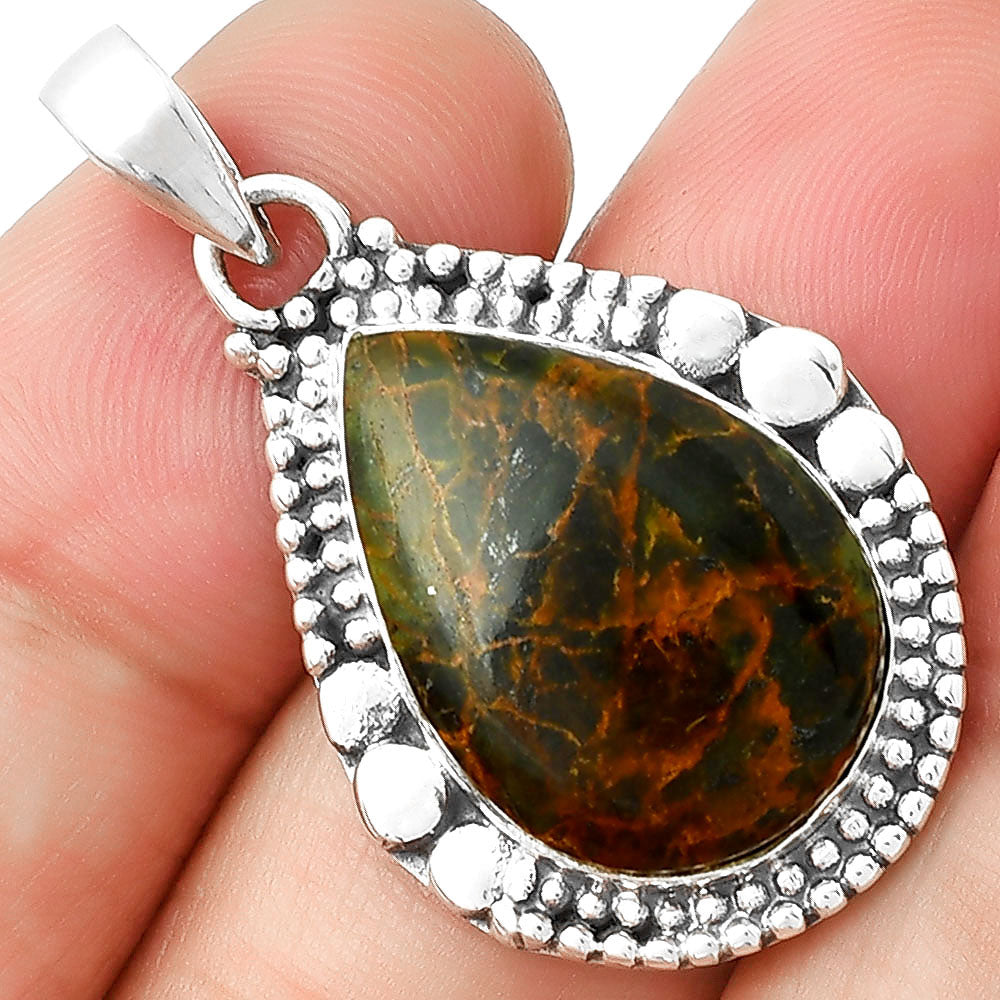 Natural Turkish Rainforest Chrysocolla Pendant P-1677 SDP127306-0