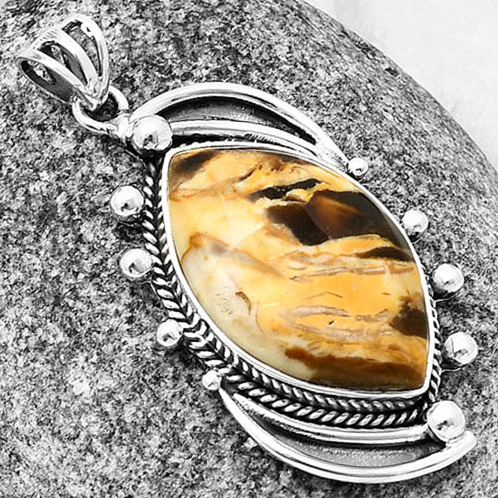 Natural Peanut Wood Pendant P-1012 SDP139864-2