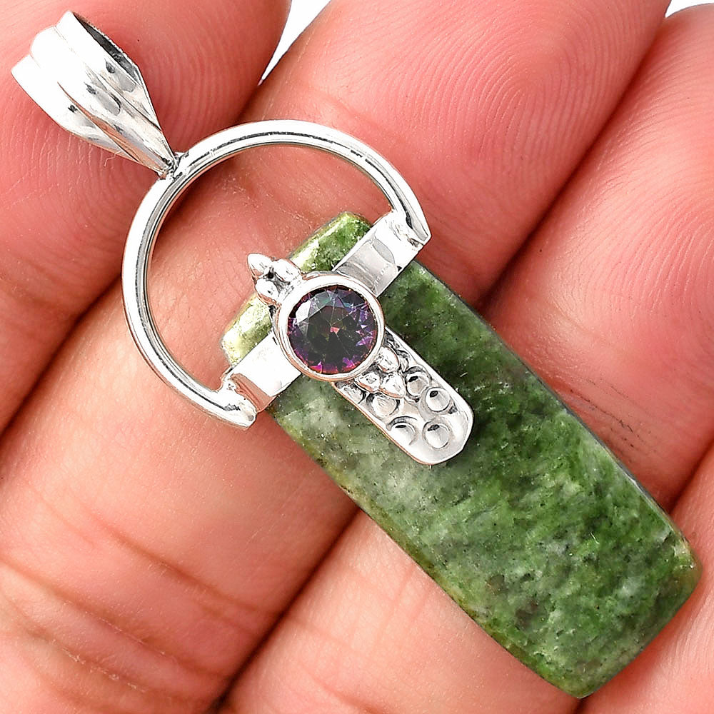 Natural Serpentine & Mystic Topaz Pendant P-1723 SDP141194-0