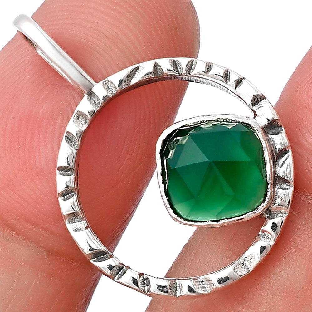 Natural Green Onyx Pendant P-1067 SDP141363-0
