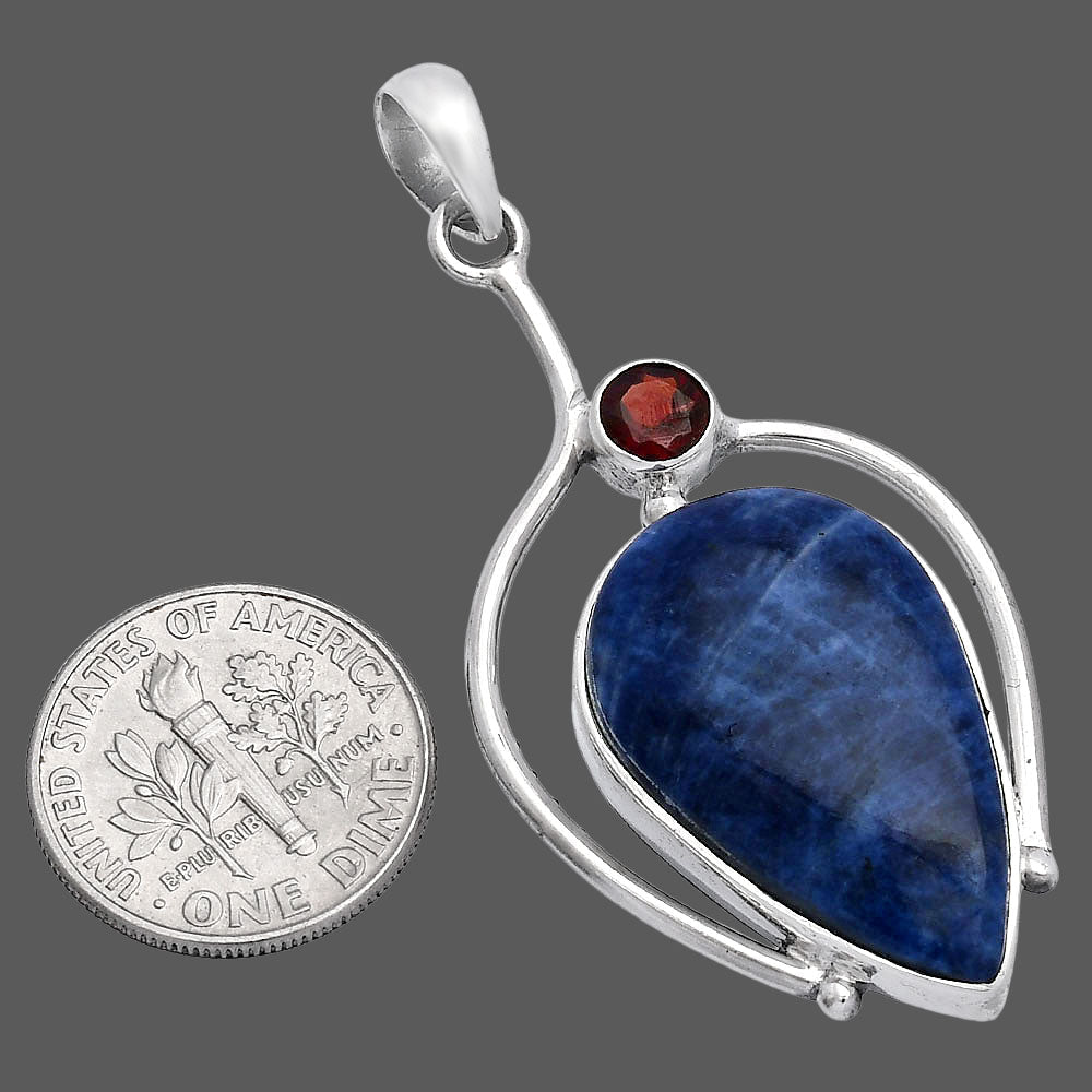 Natural Sodalite & Garnet Pendant P-1250 SDP146657-2