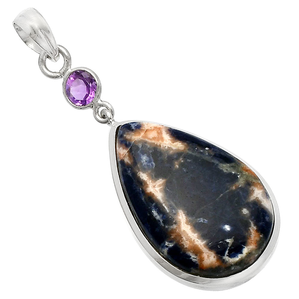 Natural Sodalite & Amethyst Pendant P-1531 SDP147580-1