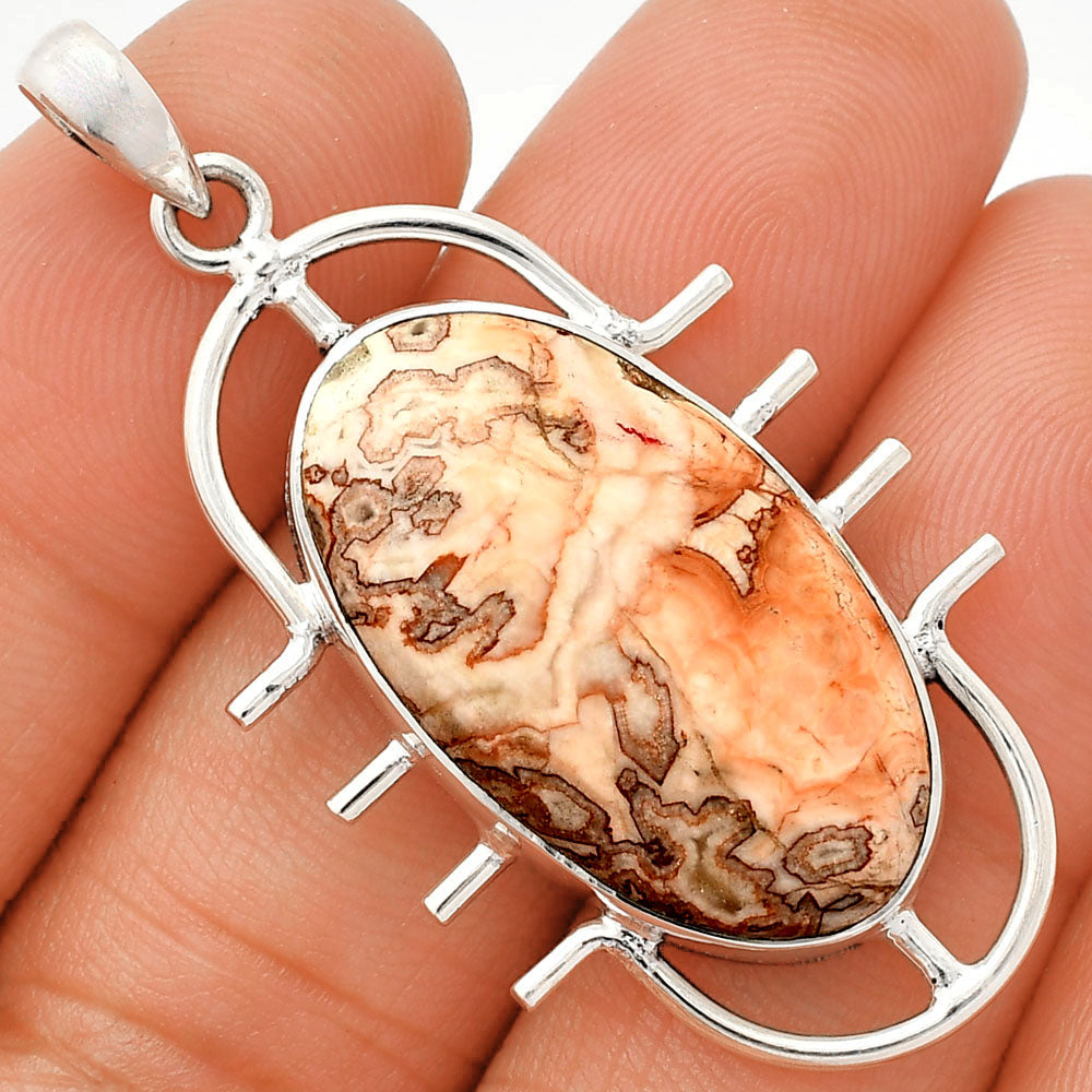 Natural Rosetta Picture Jasper Pendant P-1271 SDP148363-0