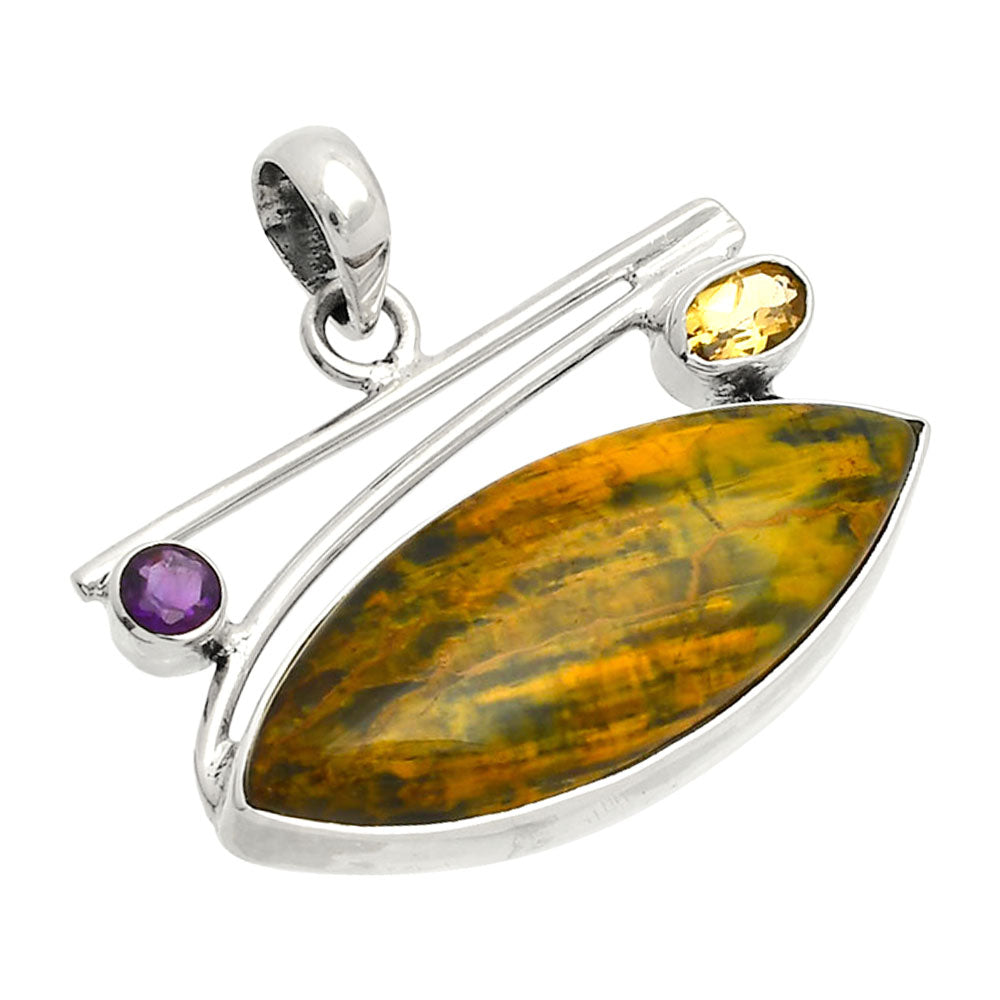 Natural Nellite, Citrine & Amethyst Pendant P-1286 SDP148386-1
