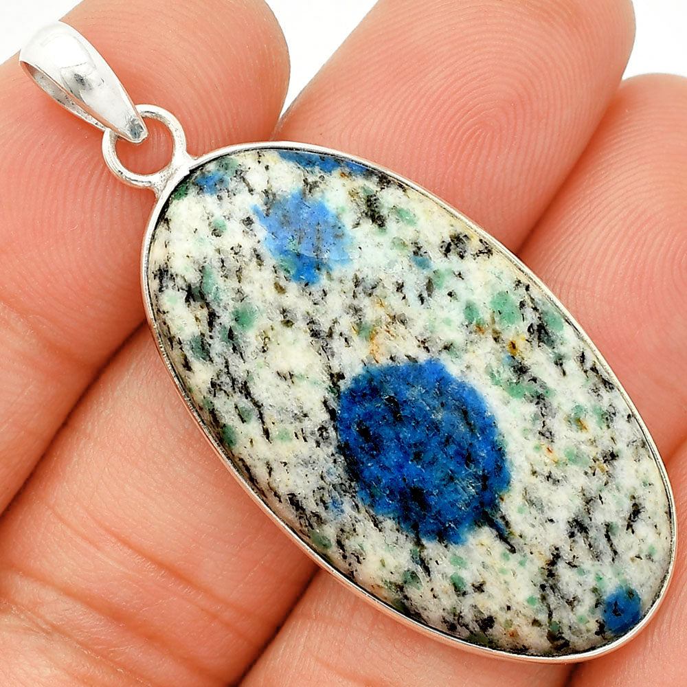 Natural K2 Blue - Azurite In Quartz Pendant P-1001 SDP150365-0