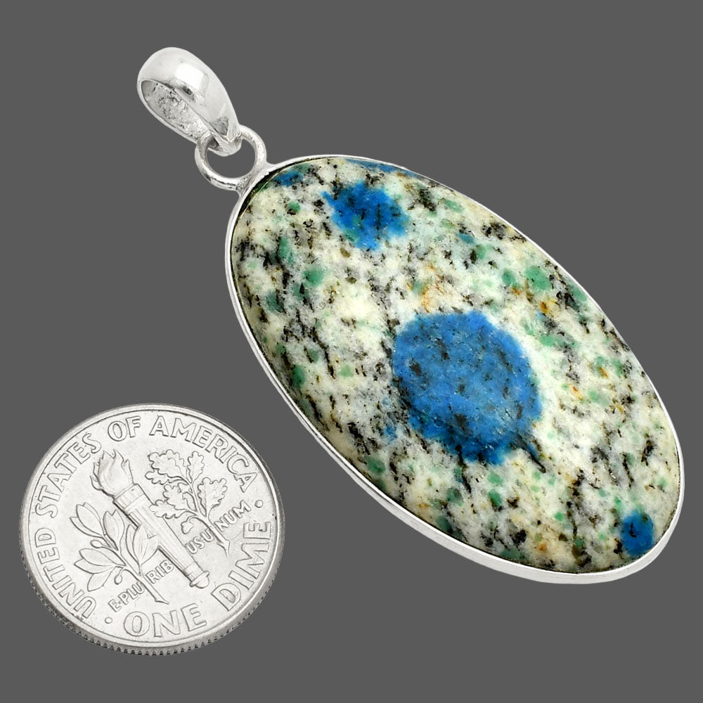 Natural K2 Blue - Azurite In Quartz Pendant P-1001 SDP150365-2