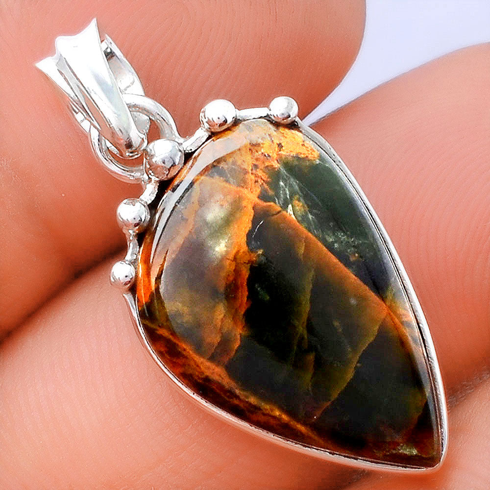 Natural Turkish Rainforest Chrysocolla Pendant P-1349 SDP154177-0