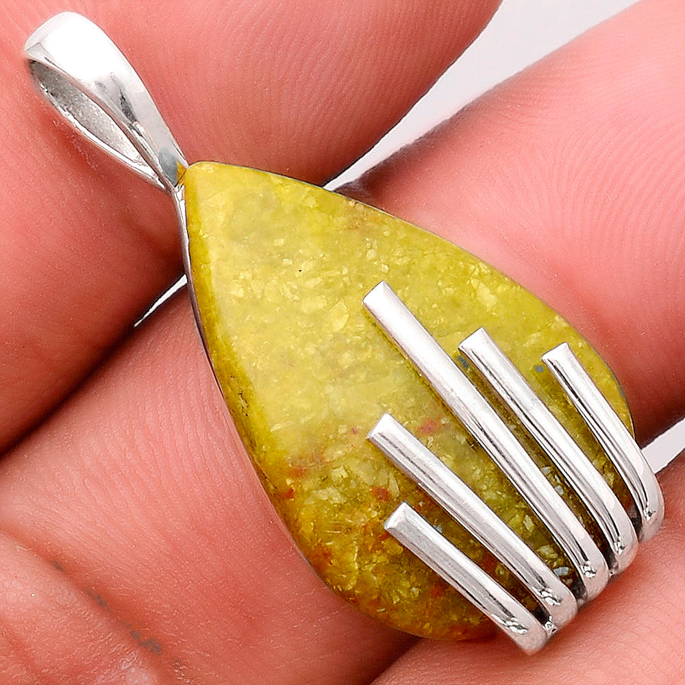 Natural Green Opal Madagascar Pendant P-1559 SDP155247-0
