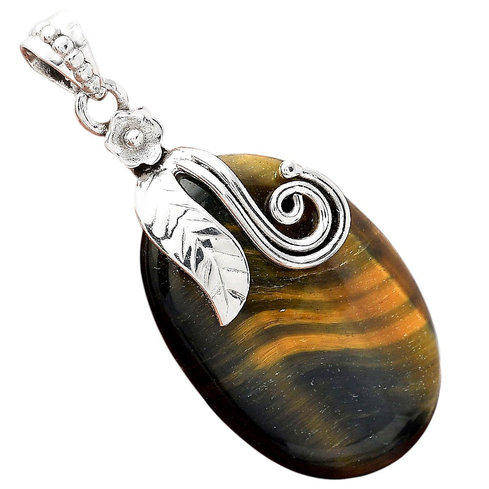 Natural Blue Tiger Eye Pendant P-1582 SDP156145-1