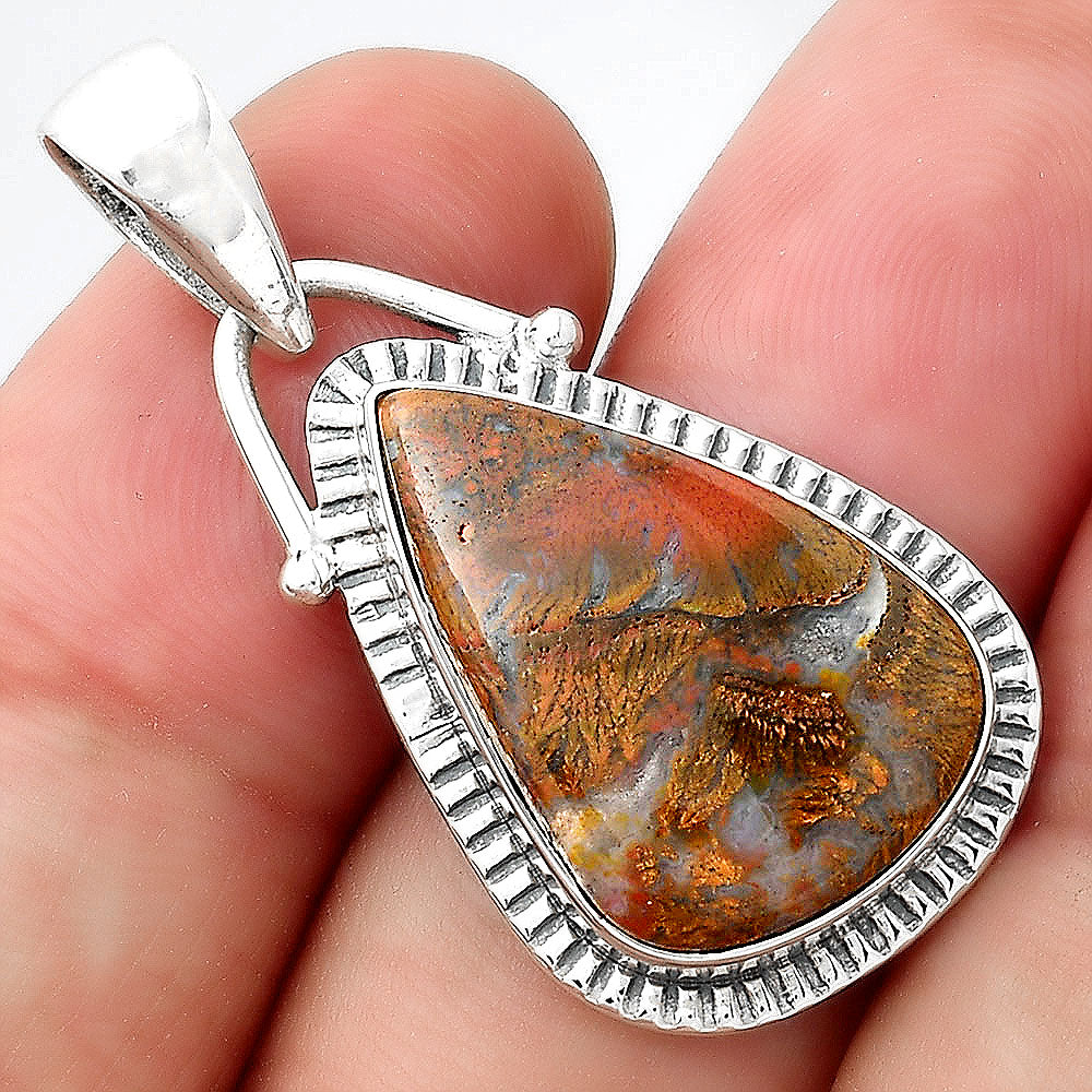 Natural Red Moss Agate Pendant P-1367 SDP156375-0