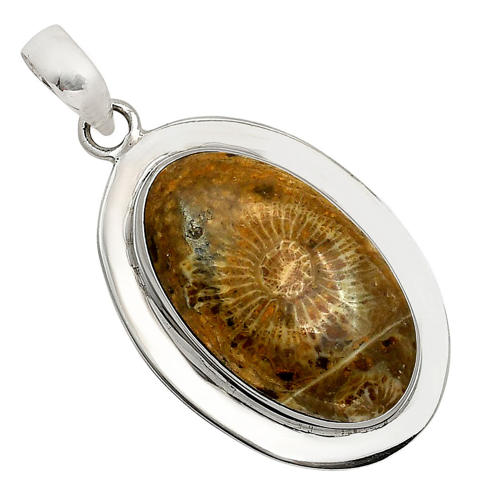 Flower Fossil Coral Pendant P-1076 SDP158244-0