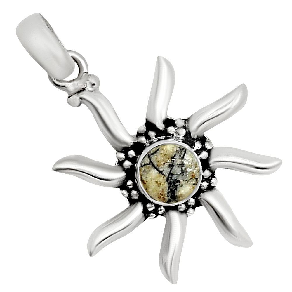 Sun - Authentic White Buffalo Turquoise Nevada Pendant P-1263 SDP158700-0