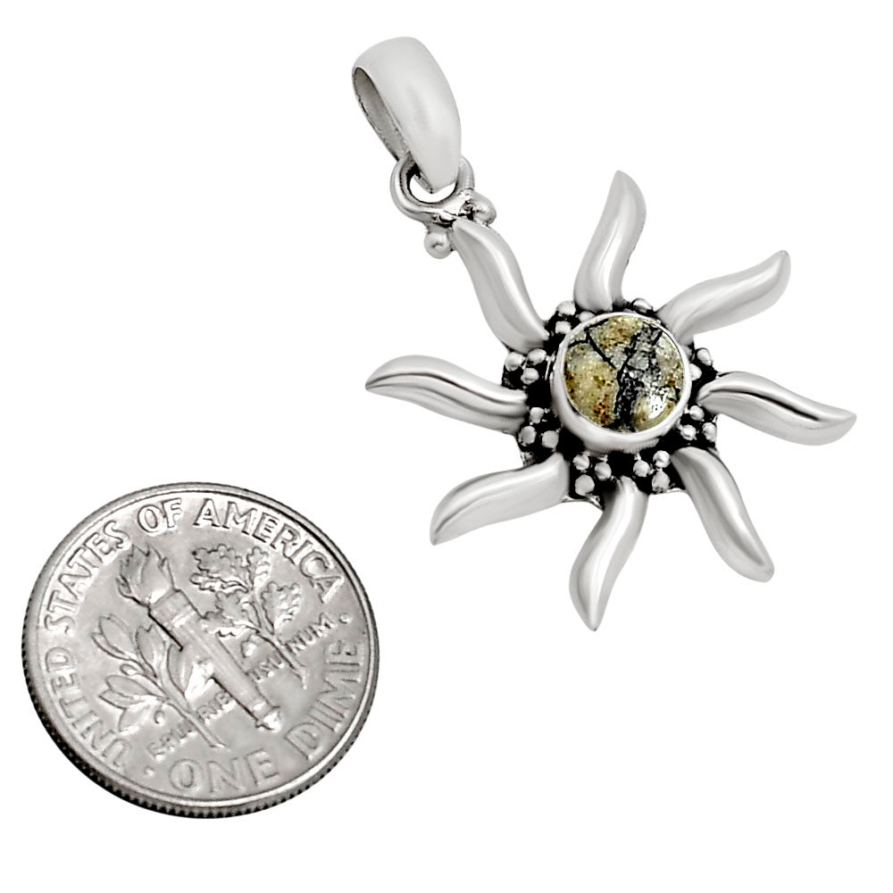 Sun - Authentic White Buffalo Turquoise Nevada Pendant P-1263 SDP158700-1