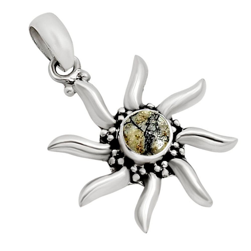 Sun - Authentic White Buffalo Turquoise Nevada Pendant P-1263 SDP158700-2