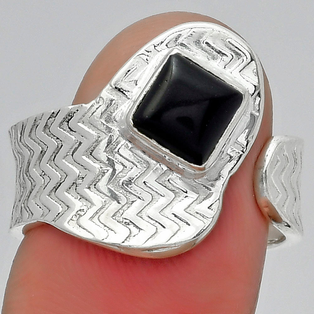 Adjustable - Black Onyx - Brazil Ring size-8 R-1381 SDR152527-2