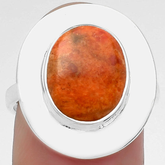 Natural Red Sponge Coral Ring size-8 R-1082 SDR160145-0