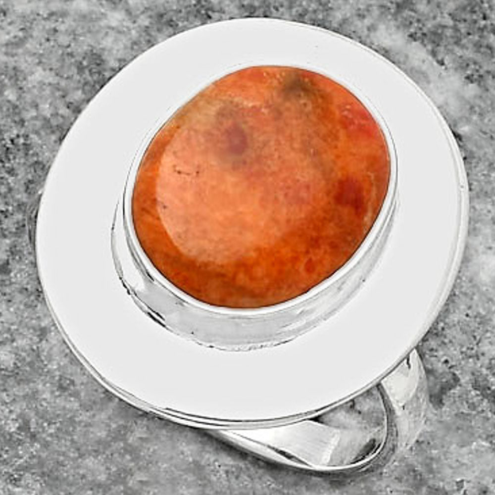 Natural Red Sponge Coral Ring size-8 R-1082 SDR160145-1
