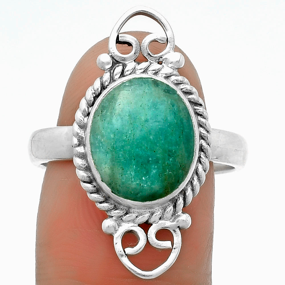 Natural Paraiba Amazonite Ring size-9 R-1500 SDR174587-0