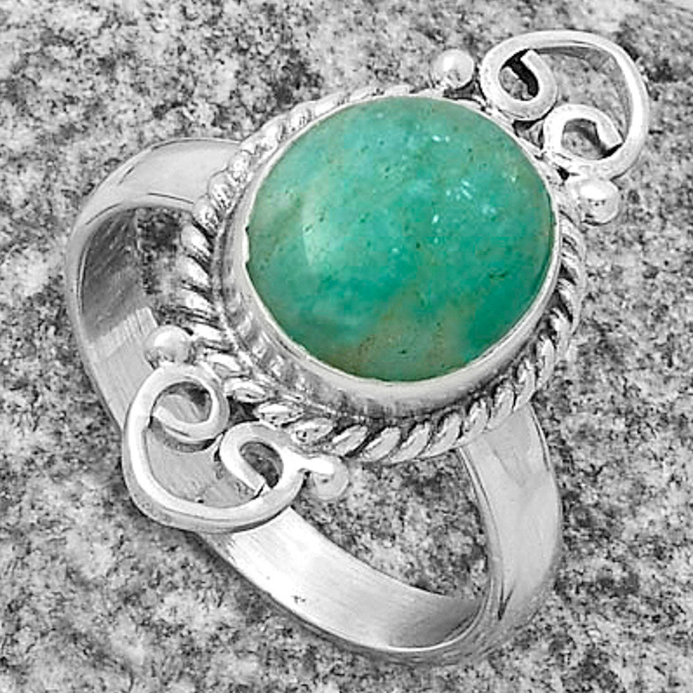 Natural Paraiba Amazonite Ring size-9 R-1500 SDR174587-2