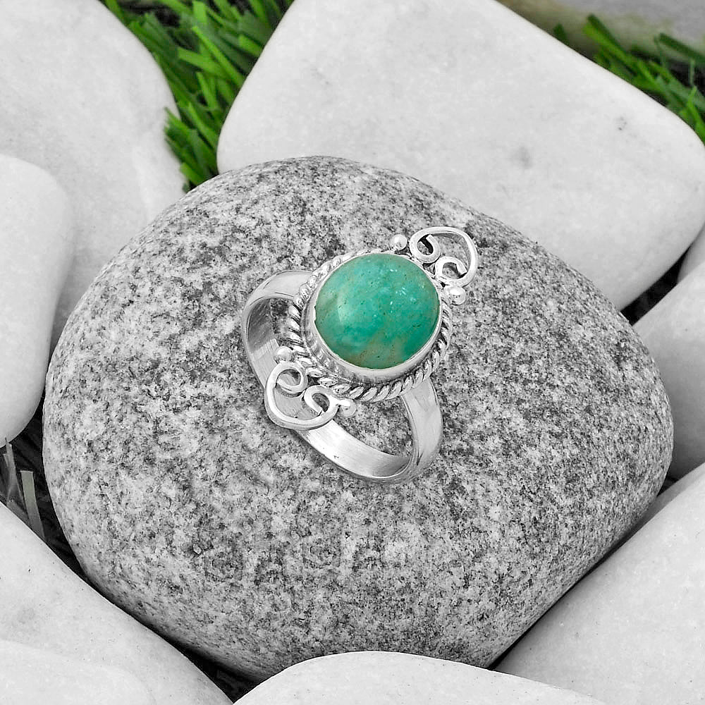 Natural Paraiba Amazonite Ring size-9 R-1500 SDR174587-1