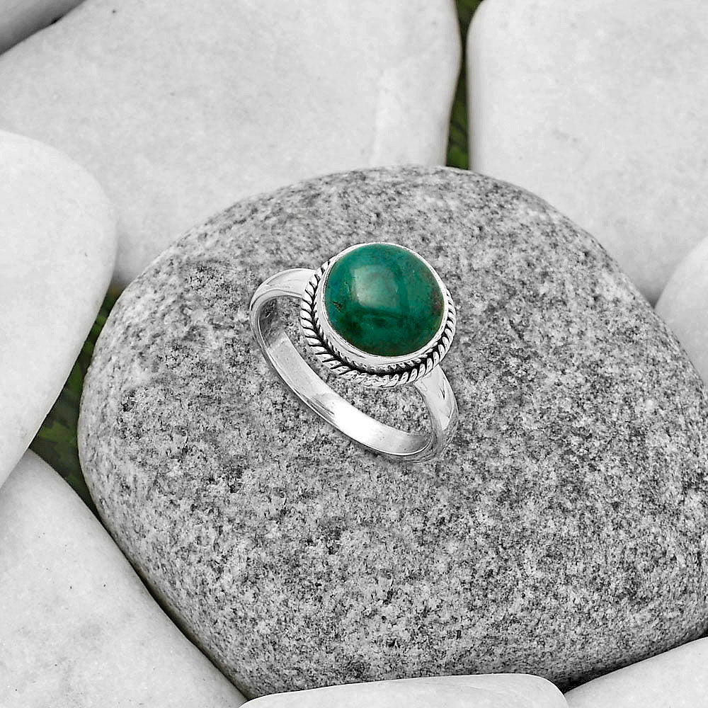 Natural Azurite Chrysocolla Ring size-7 R-1009 SDR177393-1