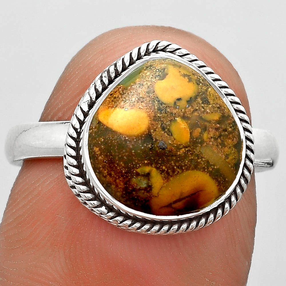 Natural Coquina Fossil Jasper India Ring size-8 R-1009 SDR180343-0