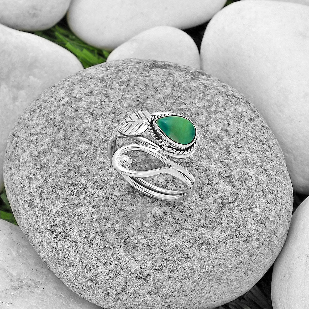 Natural Turquoise Magnesite Ring size-8 R-1464 SDR183545-1