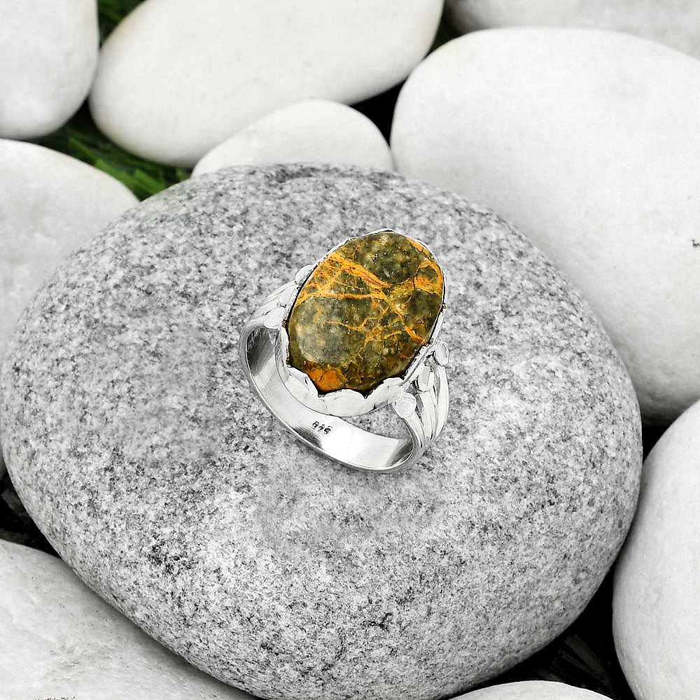 Natural Moroccan Yellow Jacket Jasper Ring size-9 R-1338 SDR184425-1