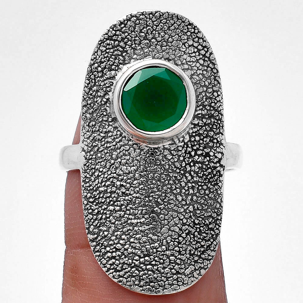 Natural Green Onyx Ring size-9 R-1550 SDR222916-0