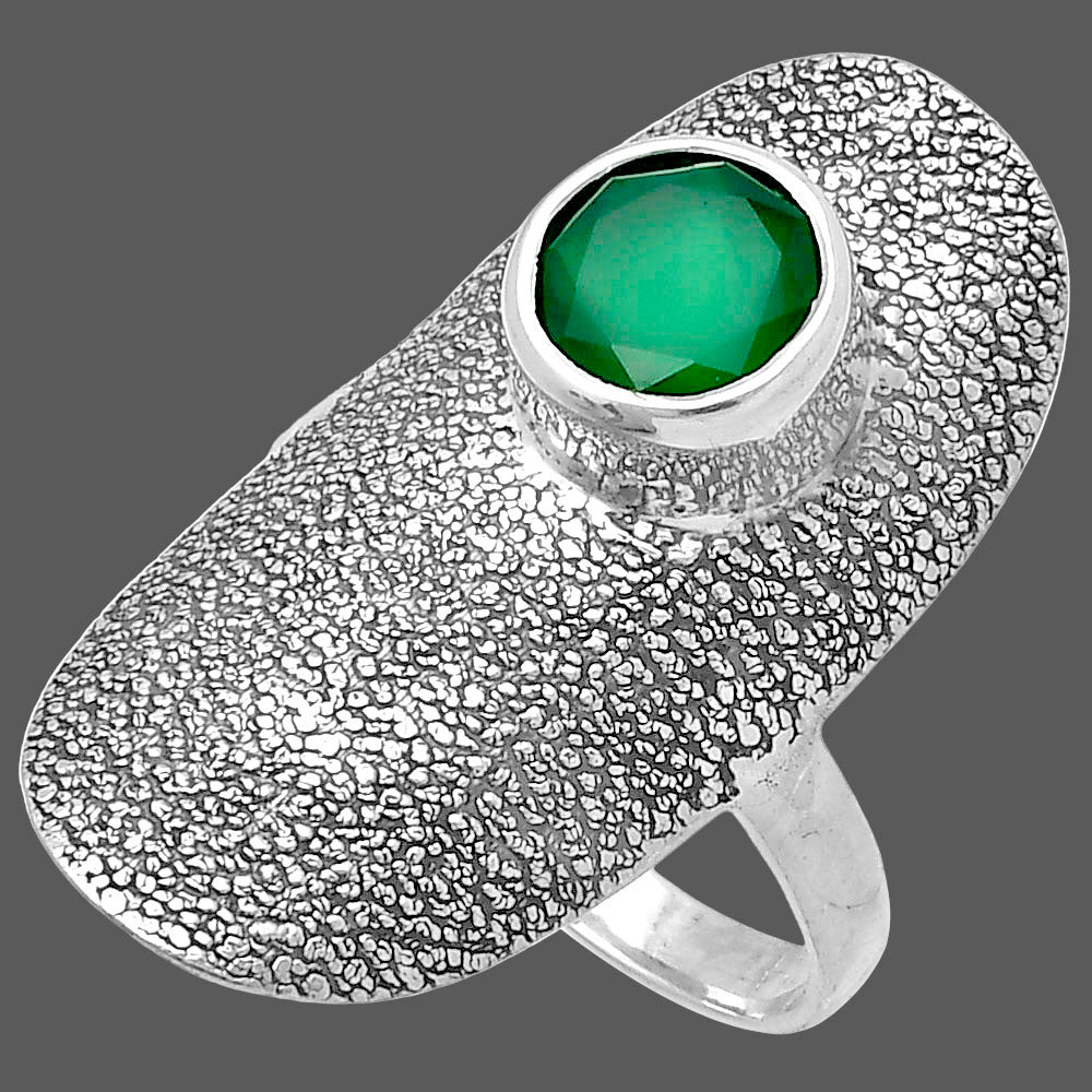 Natural Green Onyx Ring size-9 R-1550 SDR222916-2