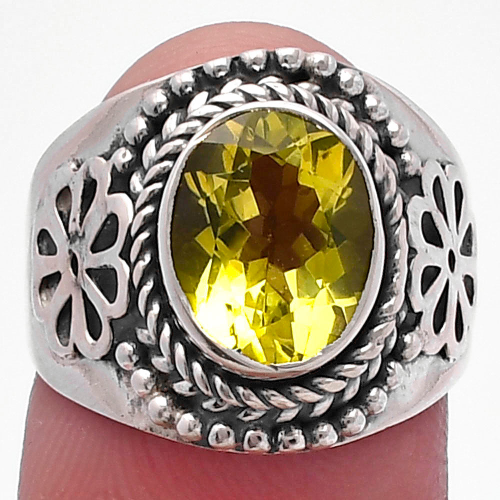 Natural Lemon Quartz Ring size-9 R-1541 SDR224628-0