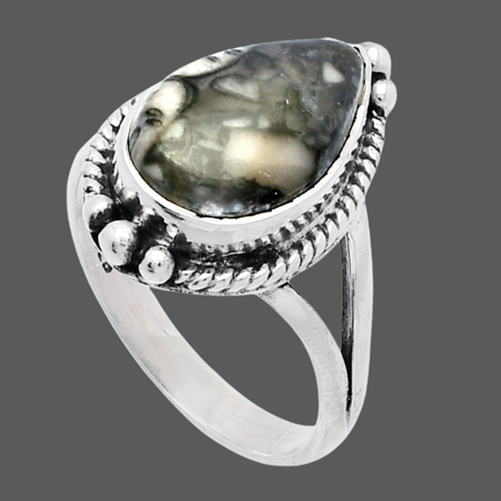 Natural Mexican Cabbing Fossil Ring size-8 R-1253 SDR225767-2