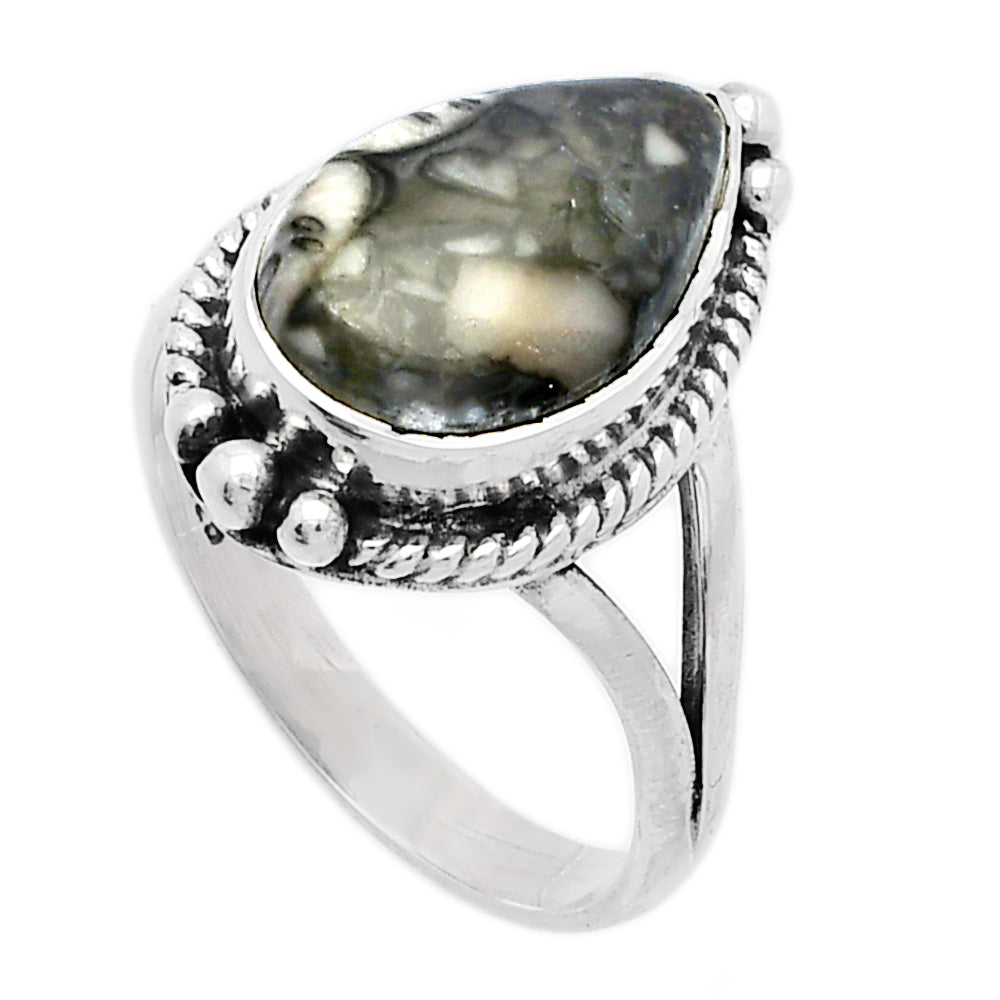 Natural Mexican Cabbing Fossil Ring size-8 R-1253 SDR225767-1