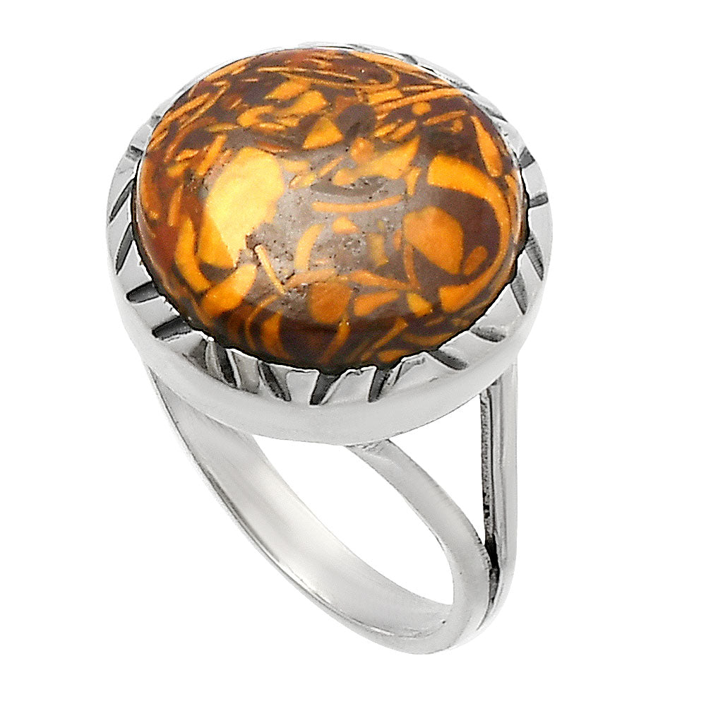 Coquina Fossil Jasper - India Ring size-7 R-1074 SDR227950-1