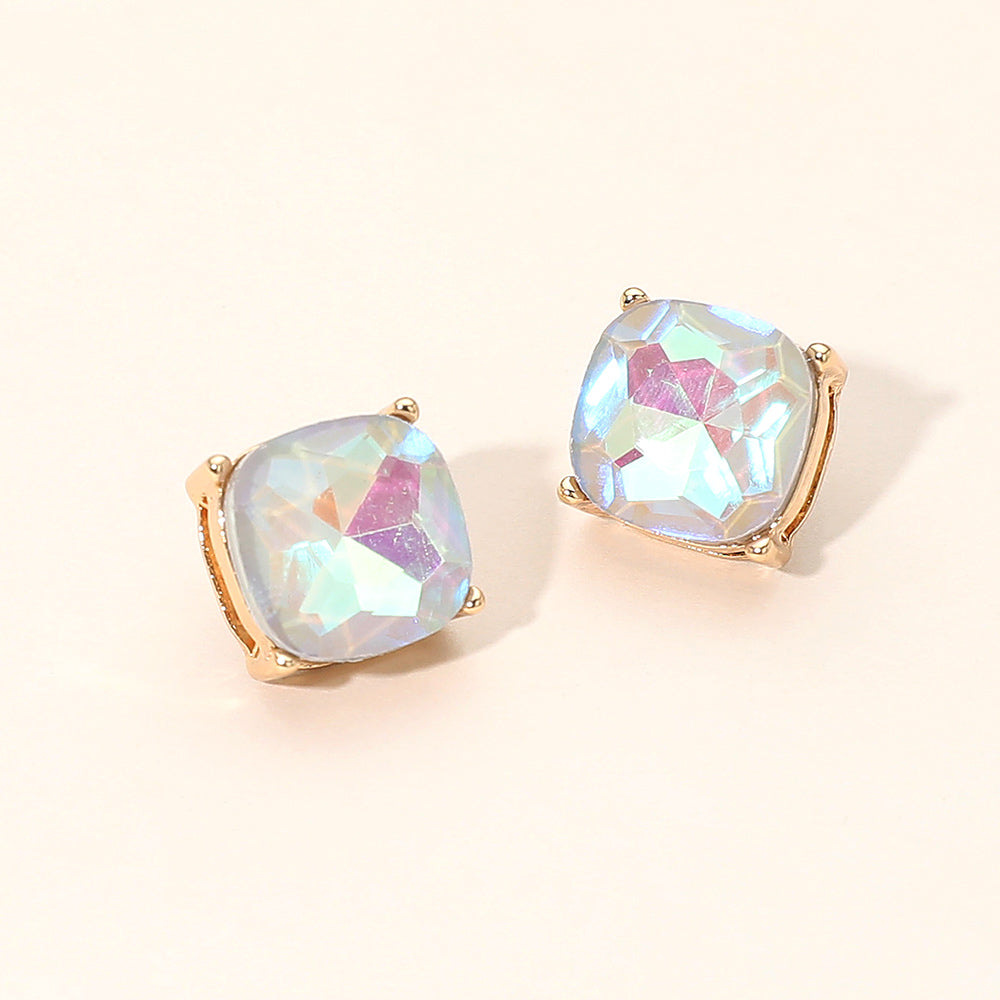 Square Cushion Stud Earrings