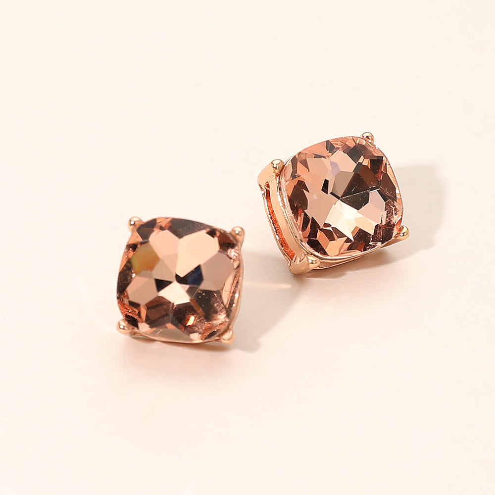 Square Cushion Stud Earrings